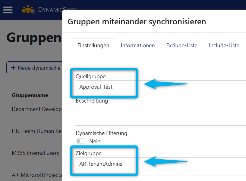 DynamicSync ermöglicht die Gruppensynchronisierung in Entra ID