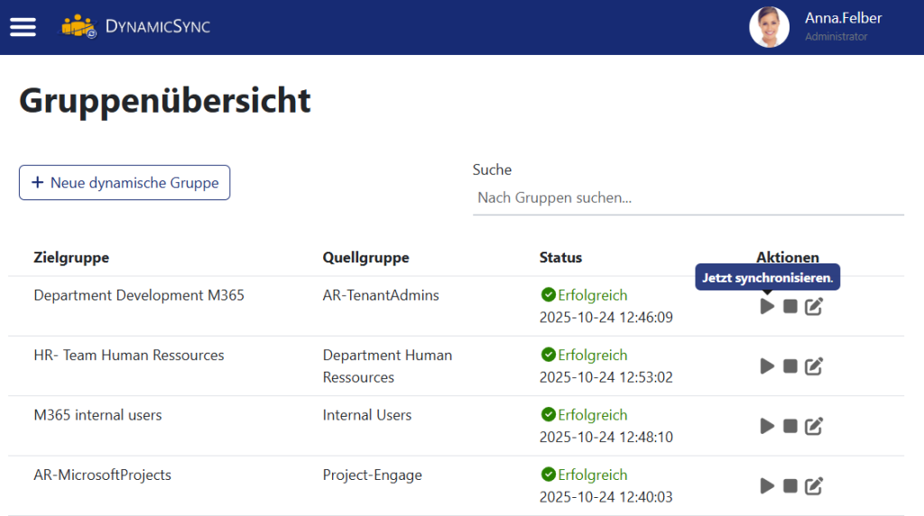 DynamicSync snychronisiert alle Gruppentypen in Entra ID